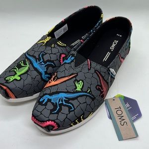 Toms Alpargata Glow in the Dark Neon Multi Dino Dig Print W9.5